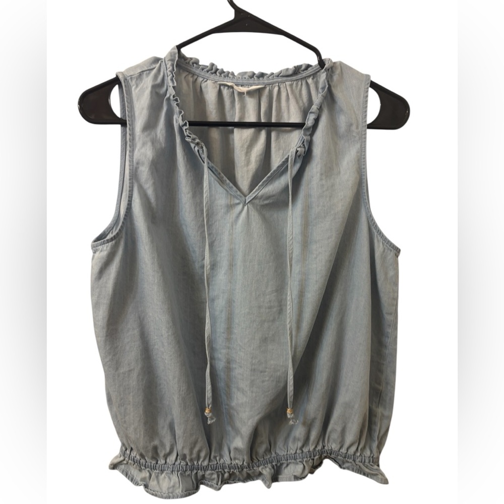 Nicole Miller Light Blue Sleeveless Blouse